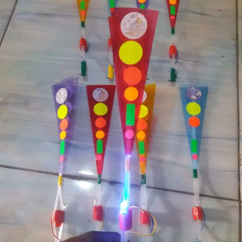 (Lampu 1 Kabel Stiker) Mainan Anak-anak Kitiran Meteor Apollo Ketapel LED Lampu 1 Kabel Stiker 1