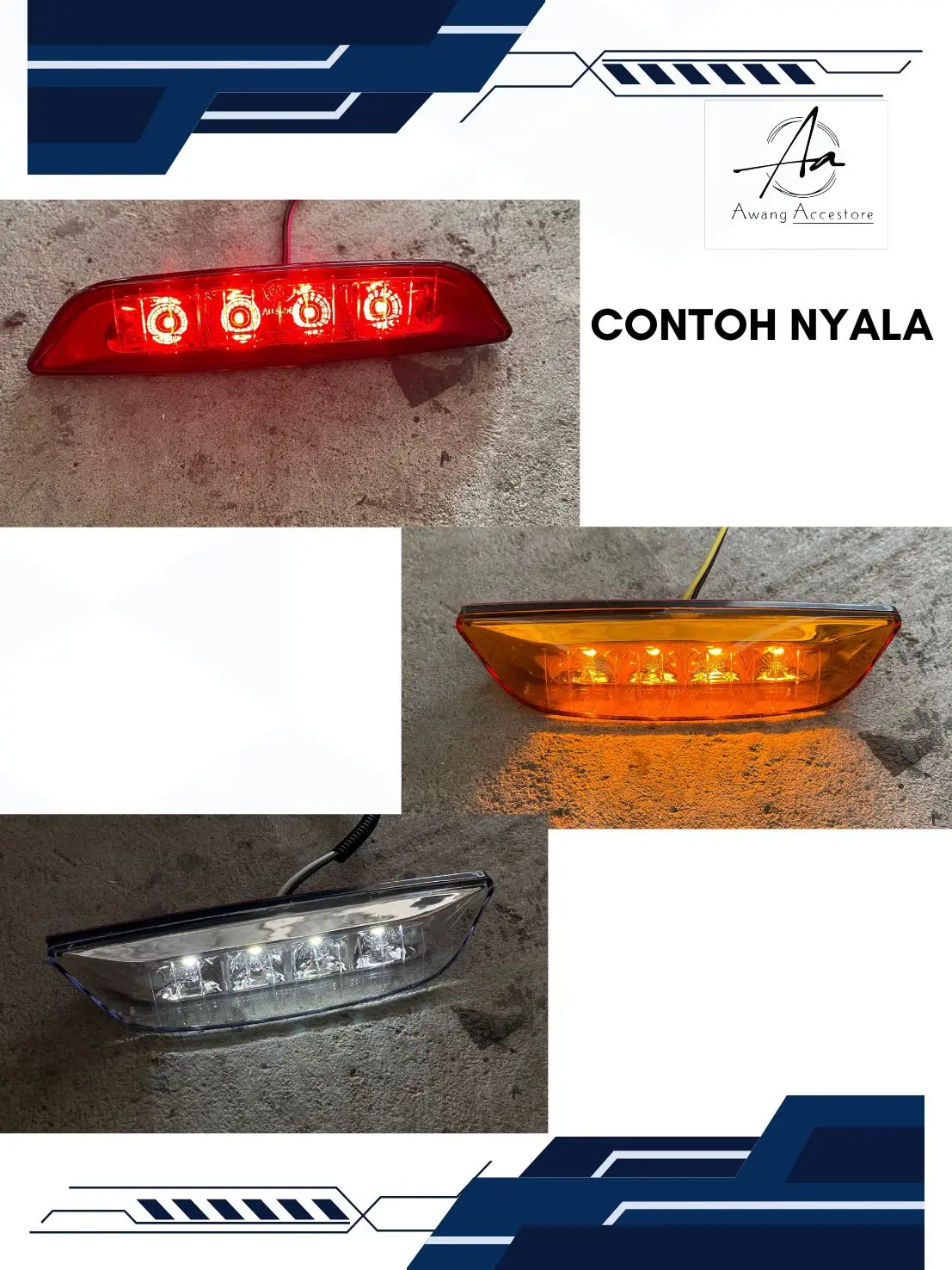Lampu Mayang Depan Jetbus  Lampu Marker Depan Jetbus / Lampu Sein 24v / Lampu Slebor Truck / Marker G7