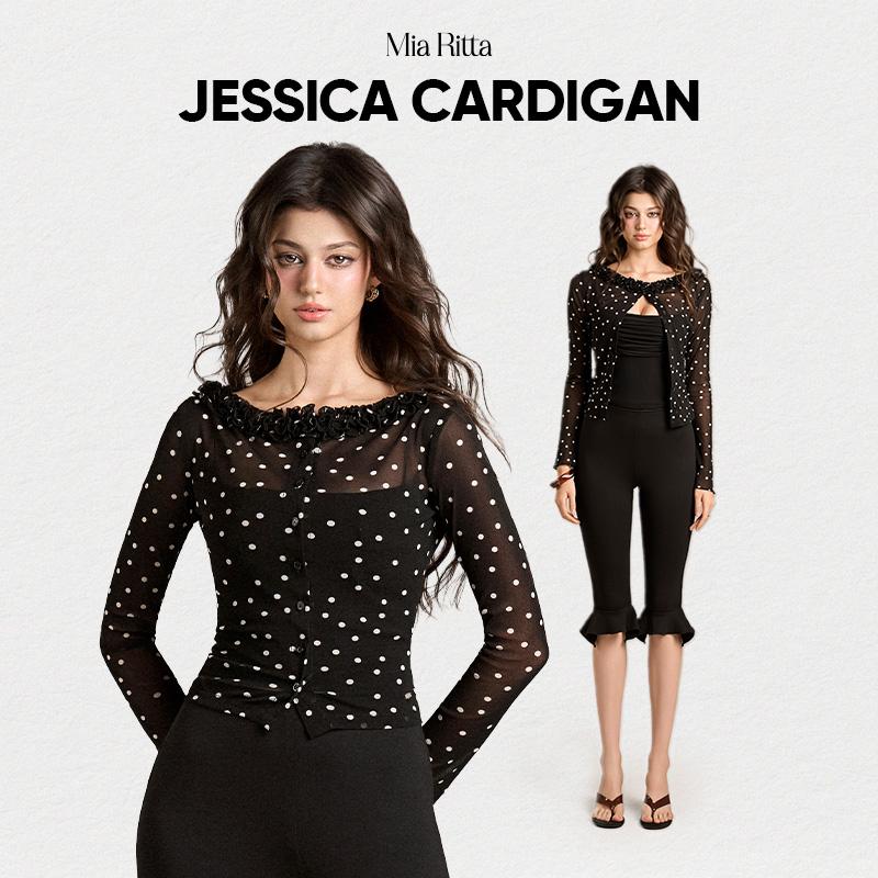 Áo cardigan nữ MIA RITTA áo khoác mỏng cổ thuyền bèo cổ dáng ôm tôn dáng JESSICA CARDIGAN & JESSICA TANKTOP