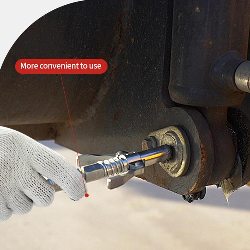 Product Introduction of Heavy-Duty Quick Release Grease Nozzle Locking 9CM Coupler Two Press Easy To Push Accessories Car Grease Nozzle 25