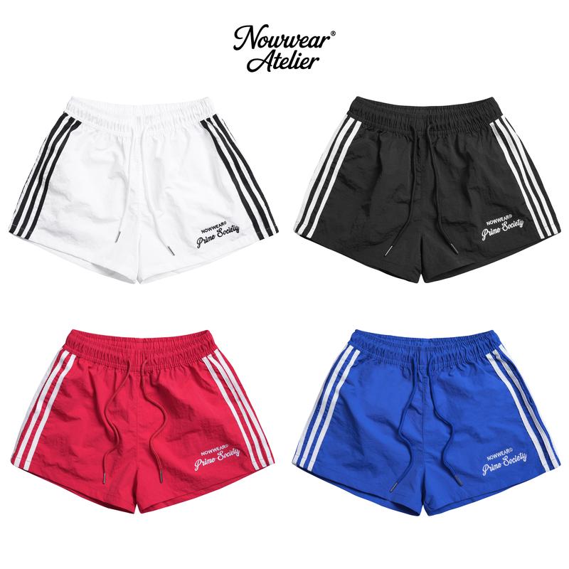 Quần Đùi Nữ Vải dù 4 sọc Nowwear Ống Rộng Thoải Mái