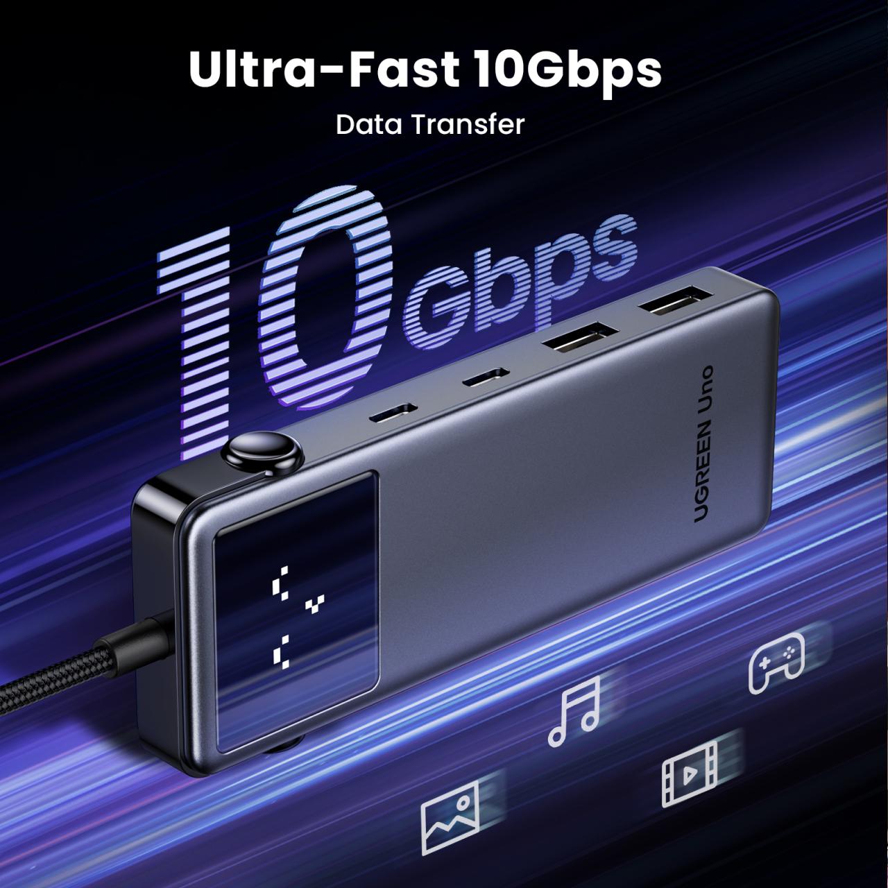 UGREEN Hub 7 in 1 USB C to 2A 1C HDMI 1RJ45 PD Uno - CM888 45155