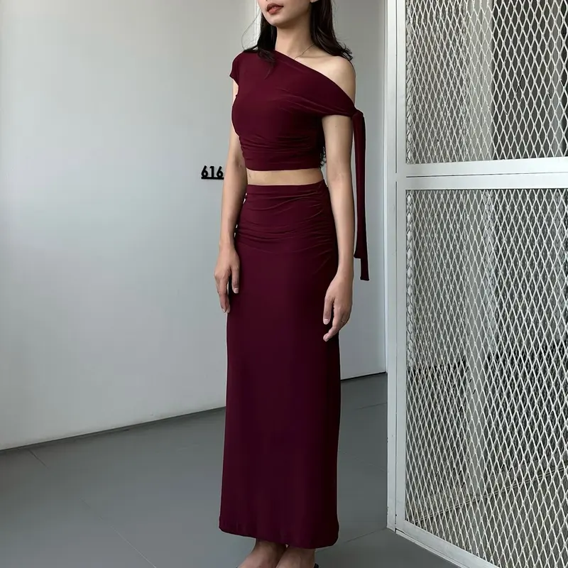 ELEVENBABES - RIBBON GWEN 2.0 | CROP TOP WOMEN | ATASAN WANITA PENDEK OFF SHOULDER ONE SHOULDER 1