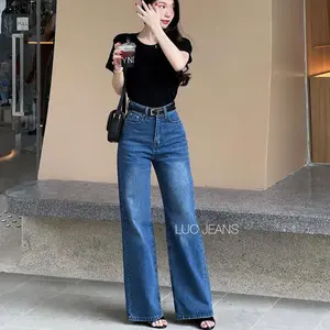 LUCJEANS-Celana Hight waist Baggy Panst,Loose Jeans Wanita Terbaru,Jeans Panjang Skena Wanita Terbaru