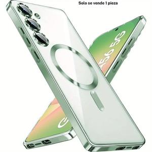 Funda de teléfono a prueba de golpes de moda con Protector de lente, cubierta protectora de teléfono magnético transparente delgado, accesorios de teléfono compatibles con Samsung Galaxy A56 A55 A54 A36 A35 A34 A16 A15 A14 S25 24 23, carcasa