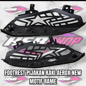 Cover pijakan kaki 1 sett kanan kiri coak custom AEROX NEW motif RAME Motorcycle
