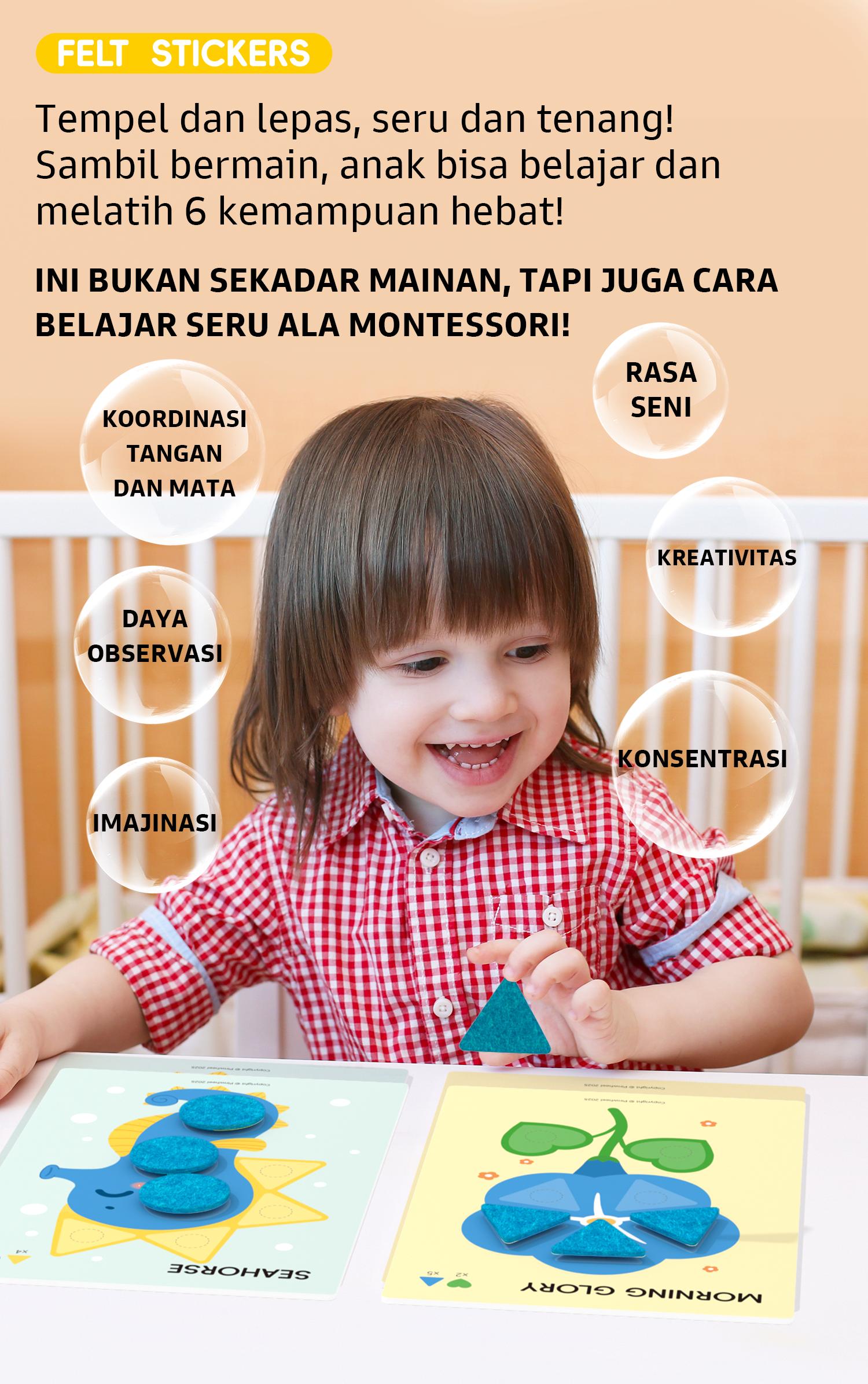 Pinwheel Felt Sticker DIY Mainan Edukasi Anak Stiker Busa Lembut Berwarna Kreatif Untuk Usia 3 Tahun Ke Atas