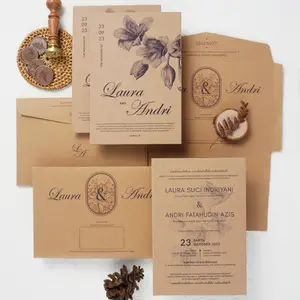 (50 Pcs) Hardcover Rustic + Amplop Kraft Rustic Tebal Harga Terjangkau Kekinian Murah Mewah Classic Vintage 1