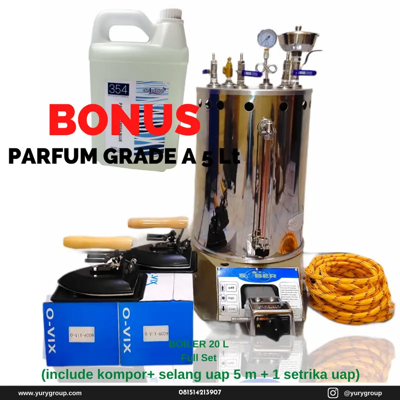 SETRIKA UAP LAUNDRY/SETRIKA UAP BOILER CASING STAINLESS 20 LITER 0