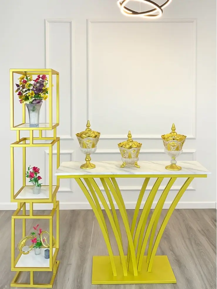 Meja Konsul modern minimalist Besi Kayu Furniture