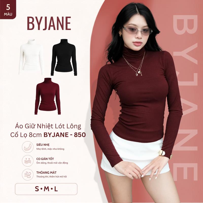 Áo Thun Nữ Cổ Lọ 8p LÓT LÔNG Dài Tay Ôm Body Lót Lông Giữ Nhiệt BYJANE - 750