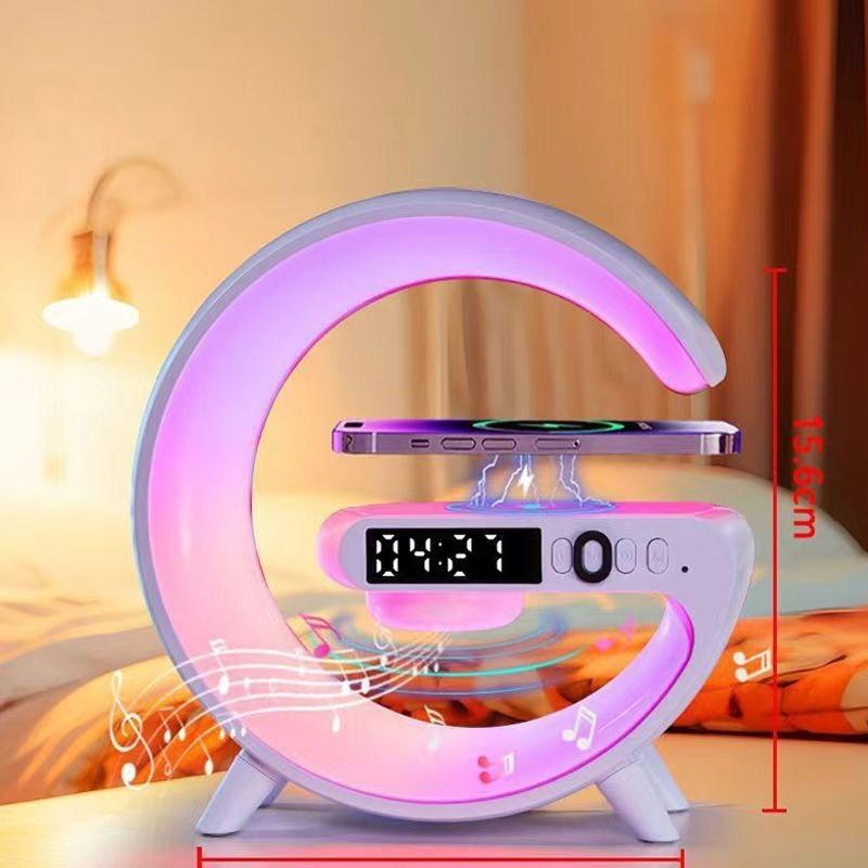 Loa Bluetooth Kiêm Đồng Hồ Báo Thức Đèn Ngủ RGB – Sạc Không Dây – Loa Nghe Nhạc