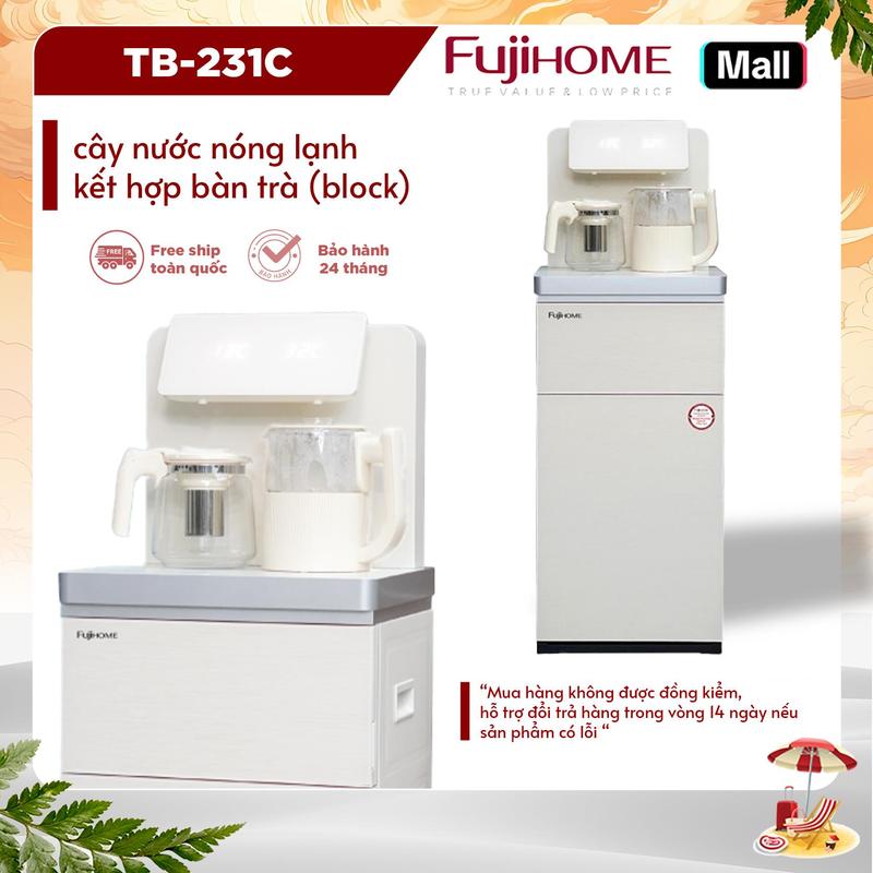 Cây nước nóng lạnh bàn trà TB-231C cafe Fujihome nhập khẩu cài đặt nhiệt độ sôi máy nước nóng lạnh bình âm điều khiển từ xa - Bảo hành 24 tháng