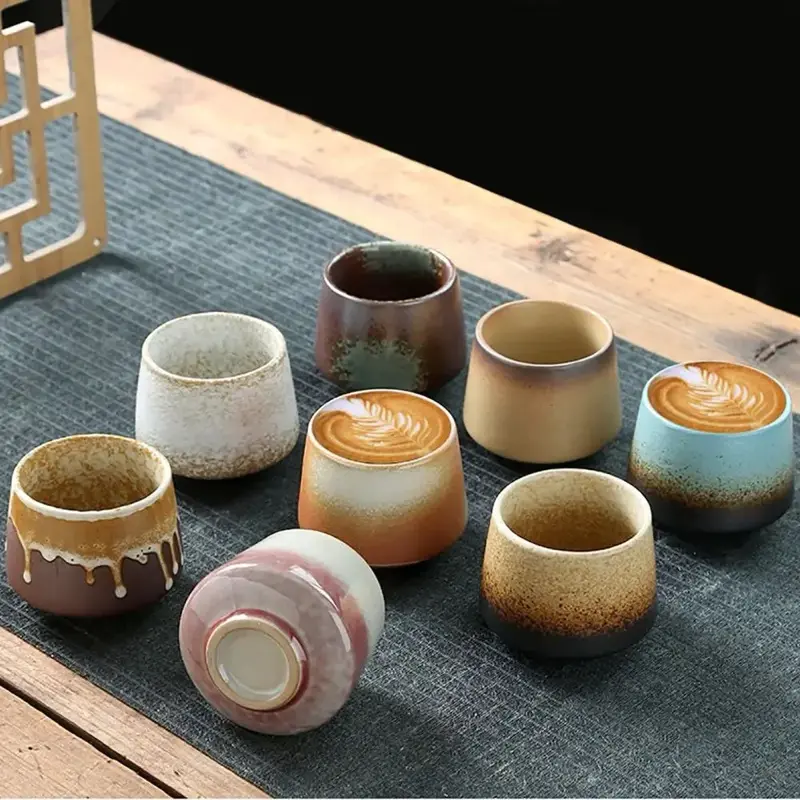 GELAS KERAMIK VINTAGE JAPANESE STYLE COFFEE TEA CUP 200ML - FB014 | CANGKIR TEH KERAMIK CUP 1