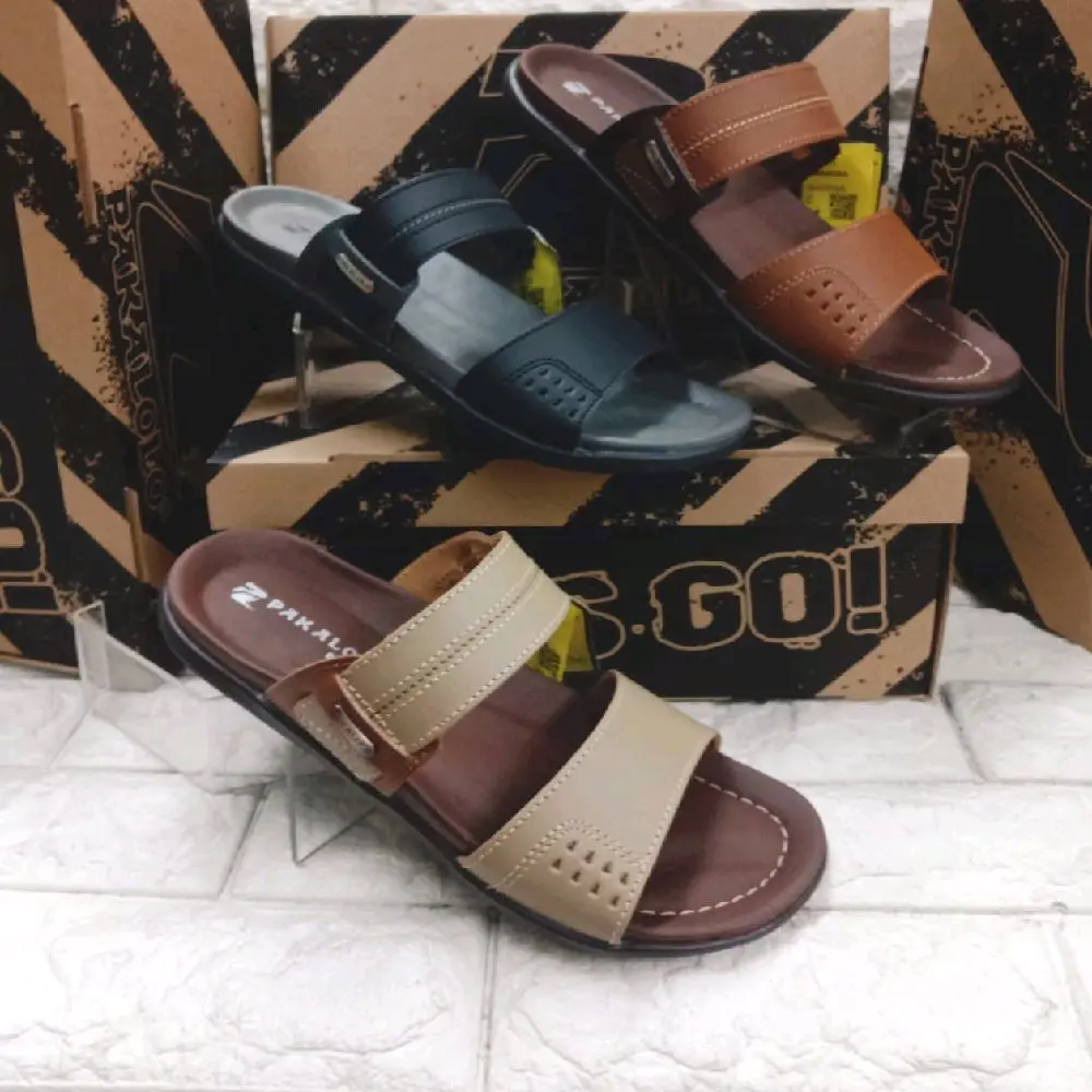 SENDAL SELOP KULIT PAKALOLO PIRAMID 03 TERBARU ORIGINAL