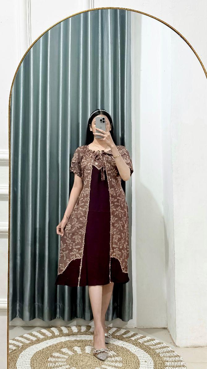 DASTER FUJI ANGGUN Rayon Premium Tebal Busui Bumil Dress Wanita