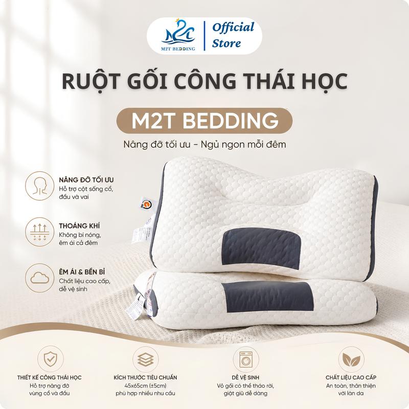 Combo 2 gối công thái học M2T BEDDING hỗ trợ tư thế ngủ