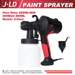 JLD Paint Sprayer Adjustable Nozzle Electric 800ML Spray Gun With High Capacity Water Tank 3 Spray Pattern Alat Semprot Semprotan Cat Listrik