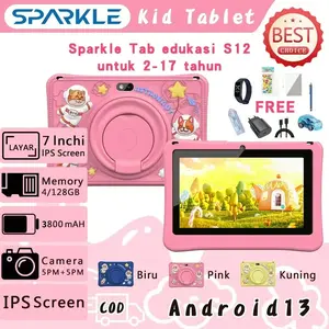 ANATAB Smart KIDS Study Tablet Anak S12 Astronout Version murah IPS Screen AntiRadiasi Tablet Edukasi/7inchi Kamera 5PM+5PM/4+128GB Learning Multicoloured Bluetooth Pink Biru Wifi