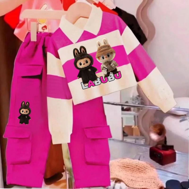 Product Introduction of SETELAN CARGO CROP TOP KRAKTER LABUBU VIRAL TERBARU SET LABUBU ANAK PEREMPUAN TERLARIS 1-10 TAHUN BAJU ANAK ANAK PEREMPUAN TERMURAH Parsel 16