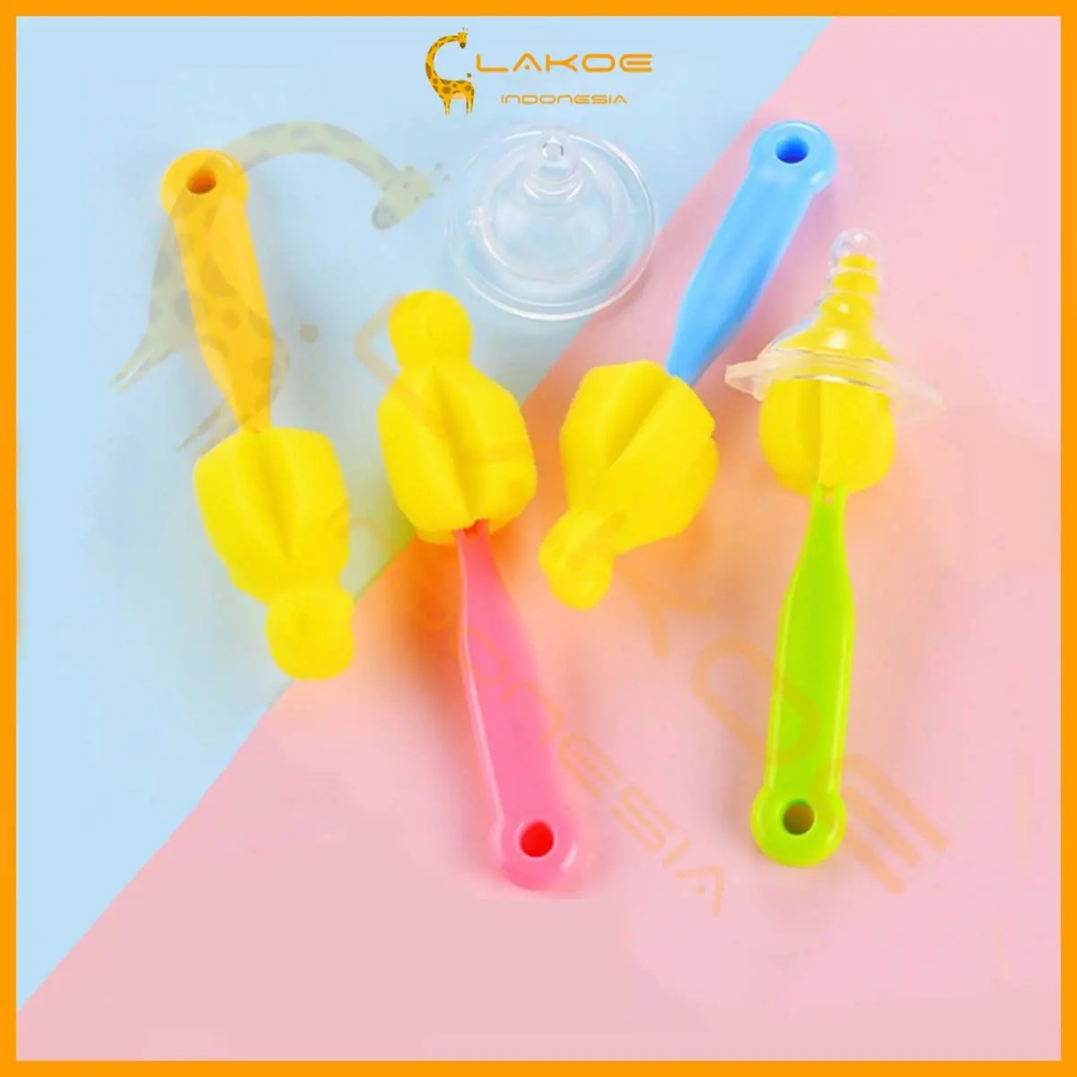 LAKOE Pembersih Sikat Botol Susu Tongkat Spons Untuk Dot Bayi Bottle Cleaner