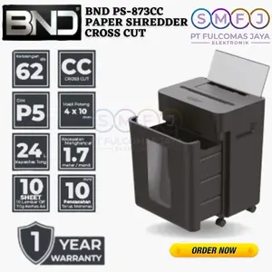 BND 873 CC MESIN PENGHANCUR KERTAS (AUTOFEED) | PAPER SHREDDER ORIGINAL | GARANSI RESMI | CROSS CUT (CC) [4 x 10 mm]