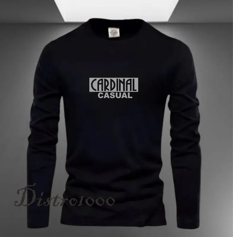 PROMO COD ( BAHAN TEBAL )  Kaos Distro 100% COTTON Kaos pria I Wanita Lengan Panjang[C4RDIN4L BLOK]  prin GREY Premium 1