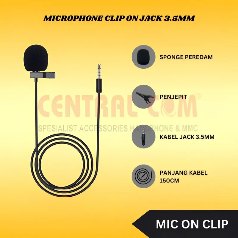 MIC ON CLIP YOUTUBER PEREKAM SUARA KABEL Kabel 0