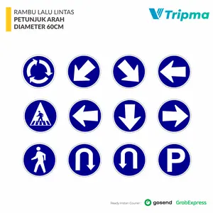 Rambu Petunjuk Arah Lingkaran 60cm Plat Alumunium