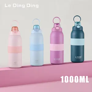 Ledingding-Tumbler Panas Dingin SUS304 Stainless Steel 1000ML Botol Minuman Aesthetic Tumbler Minum Estetik Termos Air Panas 24 Jam Vacuum