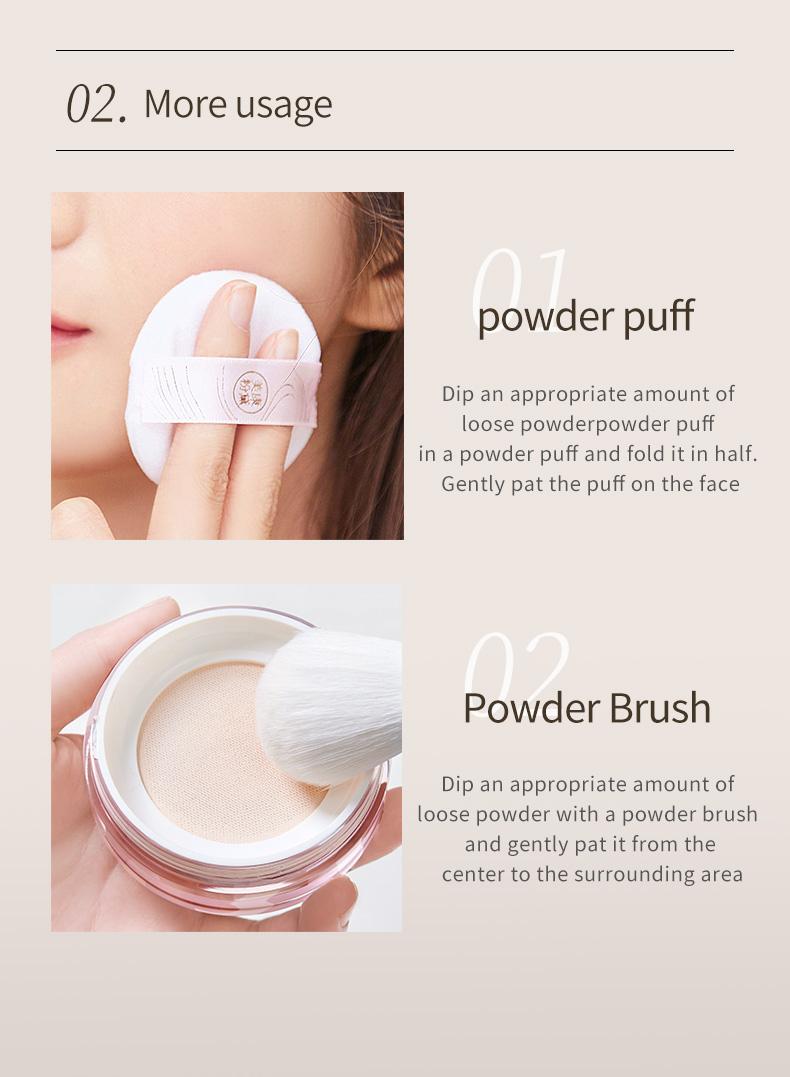 Product Introduction of MEIKING Lightweight Matte Loose Powder Setting powder 7g Oil control Waterproof 12