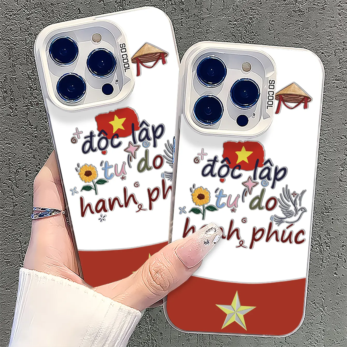 Ốp Lưng, Họa Tiết Chữ Và Hoa Ngôi Sao Năm Cánh Đơn Giản, Dành Cho iPhone 17, 17Pro, 17Promax, 17air, 16Promax, 15, 16Pro, 14, 12Pro, 11Pro, 12, 13Pro, 16, 7plus, 11Promax, Ốp Bảo Vệ Chống Sốc