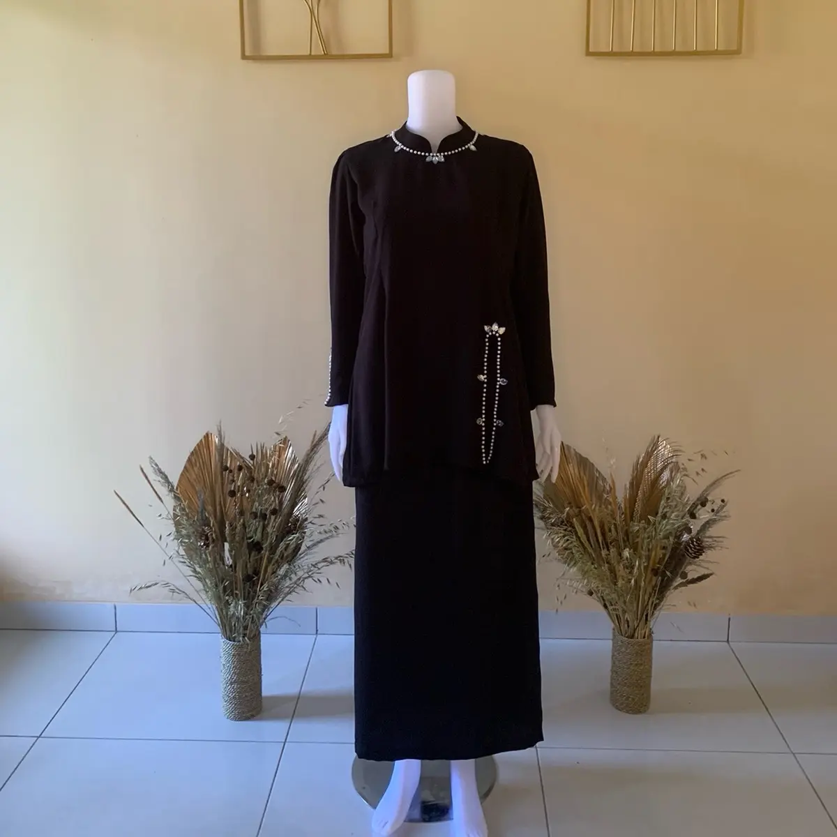 READY STOK ONE SET BAJU KURUNG MELAYU MALAYSIA DRESS PESTA STELAN WANITA BAJU KONDANGAN KEKINIAN Muslim Panjang Pink Navy Gamis Mewah Simple Formal Setelan