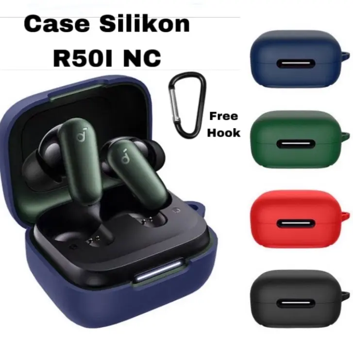 Case Casing Cover Silicone Anker Soundcore R50i NC/R50INC A3959 + Carabiner Earphone