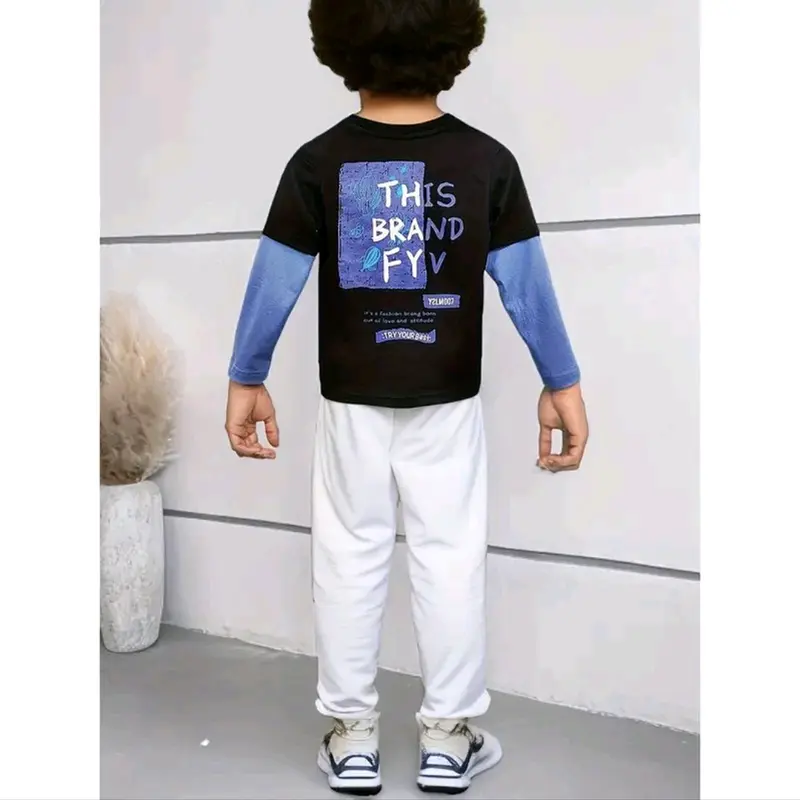 Kaos Anak Lengan Panjang Model Double Lengan Fashion Korean Style 4