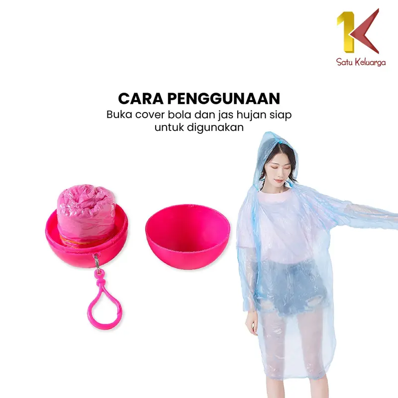 [COD] SK C853 Jas Hujan Bola Plastik Gantung Warna Warni Anti Air Portable Import Dapat digunakan kembali Tahan air 4