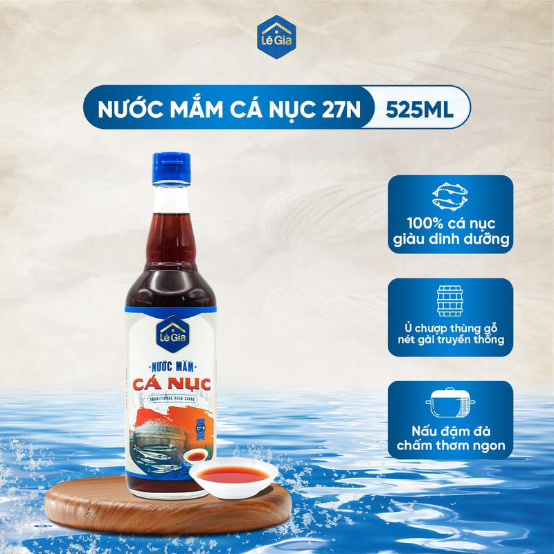 Nước Mắm Cá Nục Lê Gia chai thủy tinh 525ml