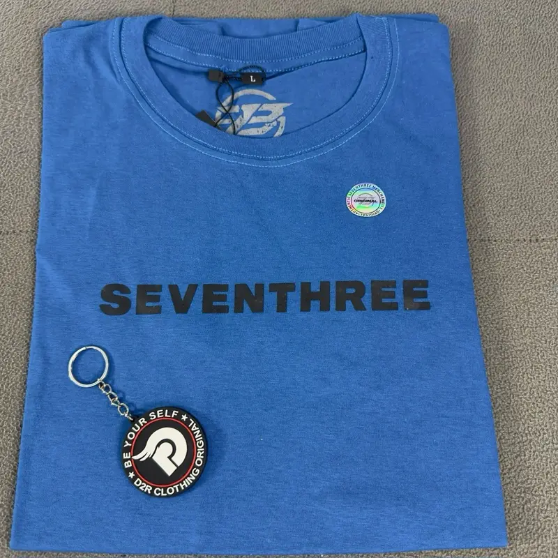 Baju Kaos Seventhree Biru Unisex - Model Terbaru Distro Lokal Bandung - Combed 30s, Logo, Tebal, Katun, Branded, Keren Nyaman Pria Lembut 2