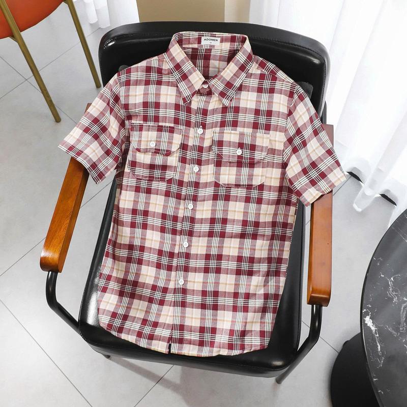 Áo sơ mi nam tay ngắn sọc caro mẫu mới,chất vải nỉ mềm full size 45-80kg, phong cách thời trang SM28