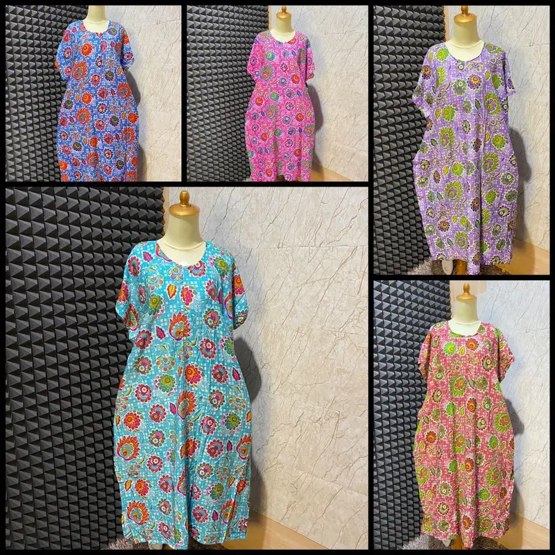 Daster Lowo LD 130 Isi 3 Motif Premium Rayon Lembut Busui Cantik Nyaman Wanita Panjang 0