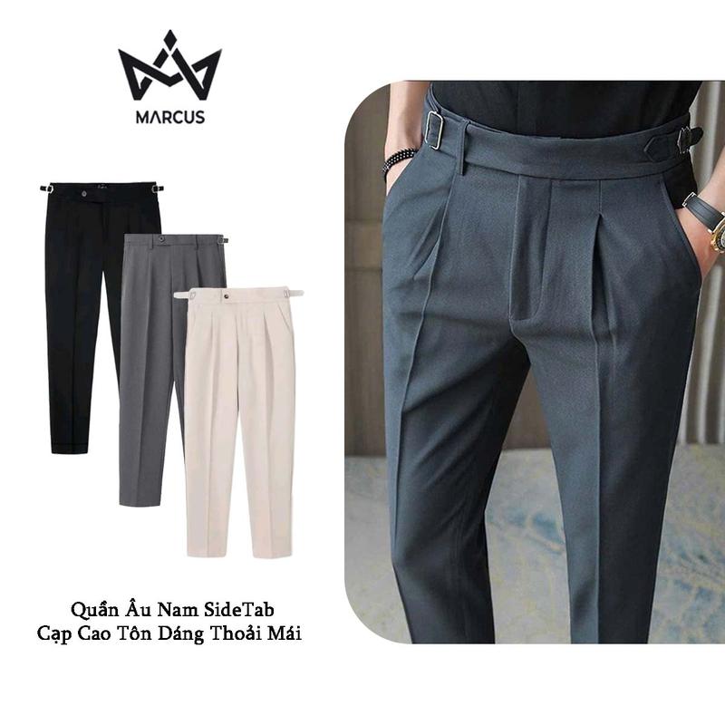 Quần Âu Cạp Cao Sidetab Có Đai Chỉnh Eo, Quần Tây Nam Hàn Quốc Form Baggy MARCUS Menswear Pants QĐL