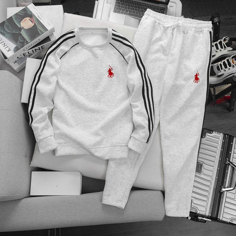    DEAL MỞ BÁN   Bộ quần áo thu đông nam nữ AMYCHY Logo ngựa thêu vải nỉ hai da dầy dặn ấm áp áo cổ tròn kết hợp quần ống xuông 