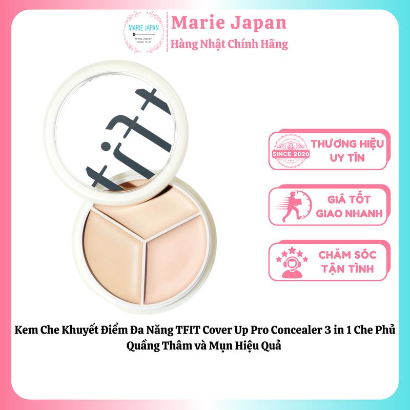 Kem Che Khuyết Điểm Đa Năng TFIT Cover Up Pro Concealer 3 in 1 Che Phủ Quầng Thâm và Mụn Hiệu Quả - CHÍNH HÃNG TFIT VN