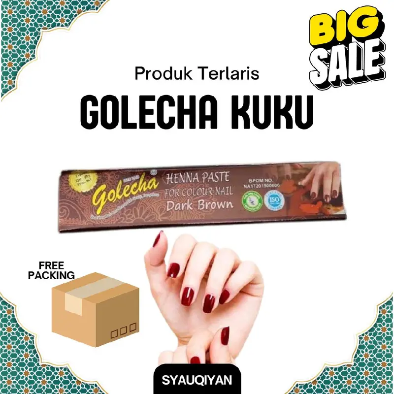 HENA GOLECHA KUKU BPOM Nail Art Cantik Pacar Kuku Halal Bentuk Tube Sah Untuk Sholat Ibadah Muslimah seharga Rp.7.000. Dapatkan sekarang juga! Henna Maroon Brown Mempercantik Pewarna Red Polish Wanita Kutek Inai 4