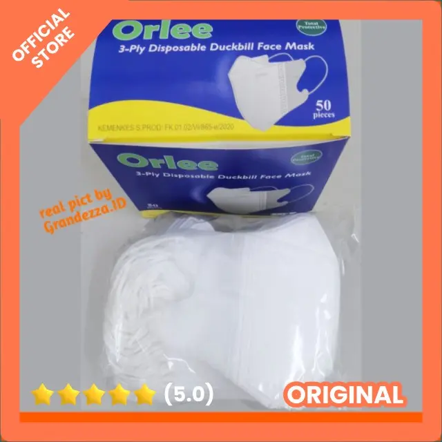 isi 50Pcs Masker Orlee Populer Duckbill Earloop Cantol Original 3Ply 3 Ply Medis ijin Kemenkes Murah 2