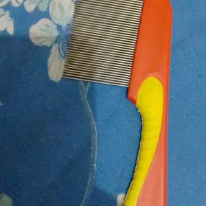 Sisir Kutu Seahorse Hewan Anjing dan Kucing Bahan Plastik dan Besi Sisir Kutu Bentuk Kuda Laut Pet Grooming Brush