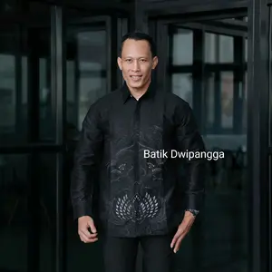 Bokor Kemeja Batik Solo Pria Katun Prima Premium Lengan Panjang Lengan Pendek Cowok Fit Motif Mewah Baju Formal Hitam Hem Kerja Nyaman