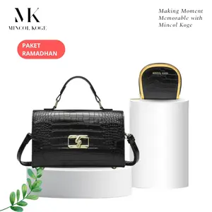 【MINCOL KOGE】-Tas persegi kecil selempang satu bahu dengan pola buaya kelas atas(806)