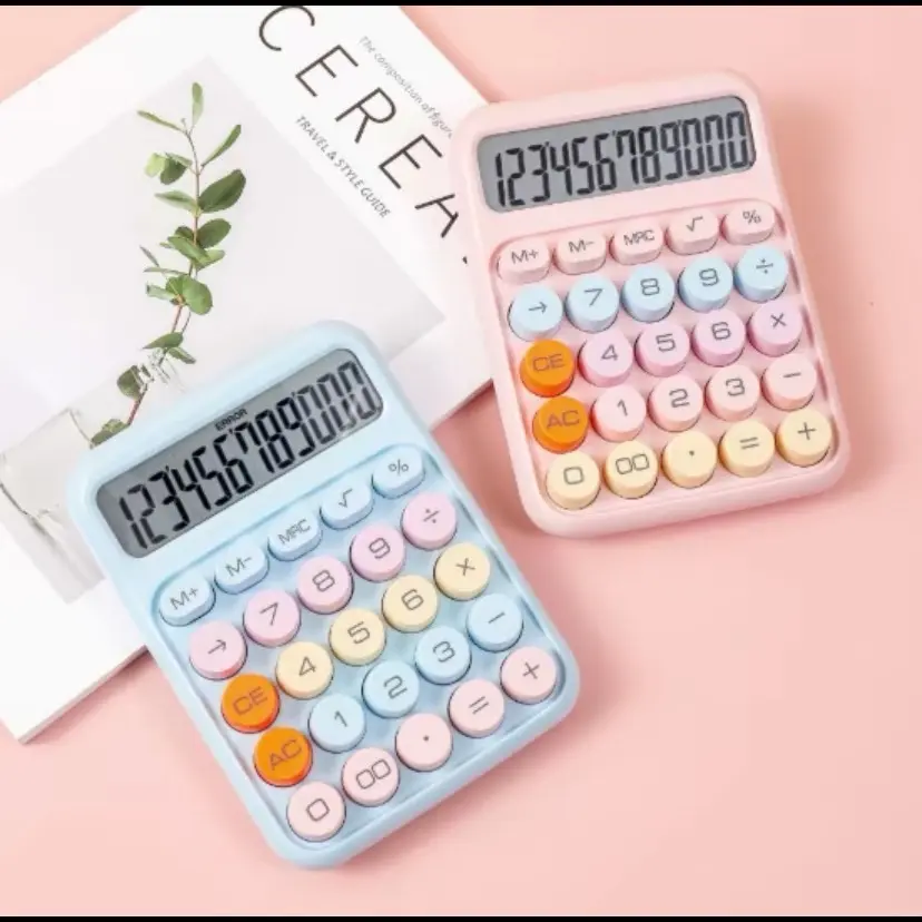 Kalkulator mini warna warni lucu 12 digit model korea style kekinian Stationery