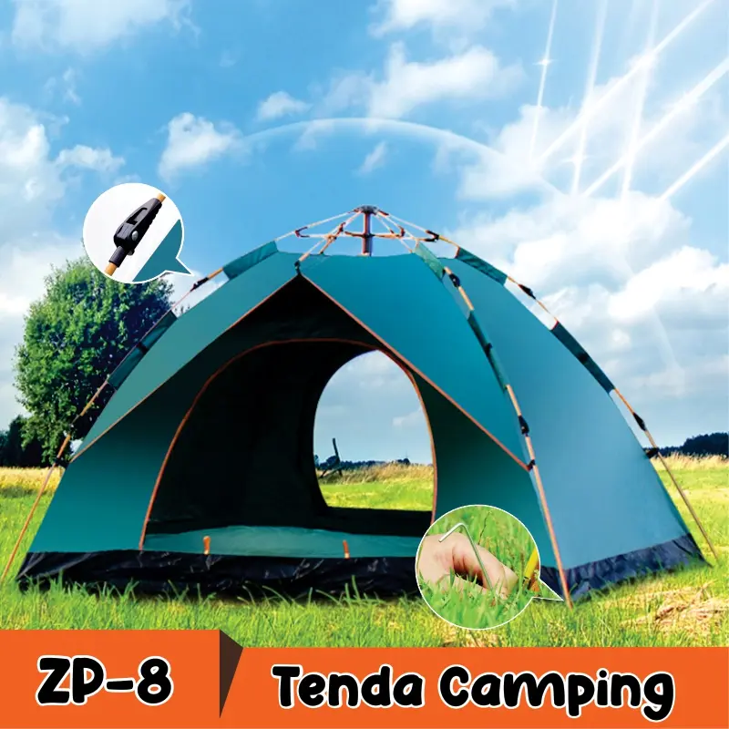 Mymy.Surabaya - { COD } Tenda Camping Kapasitas 2-4 Orang Tenda Otomatis Outdoor & Indoor Tenda Gunung ZP-8 0
